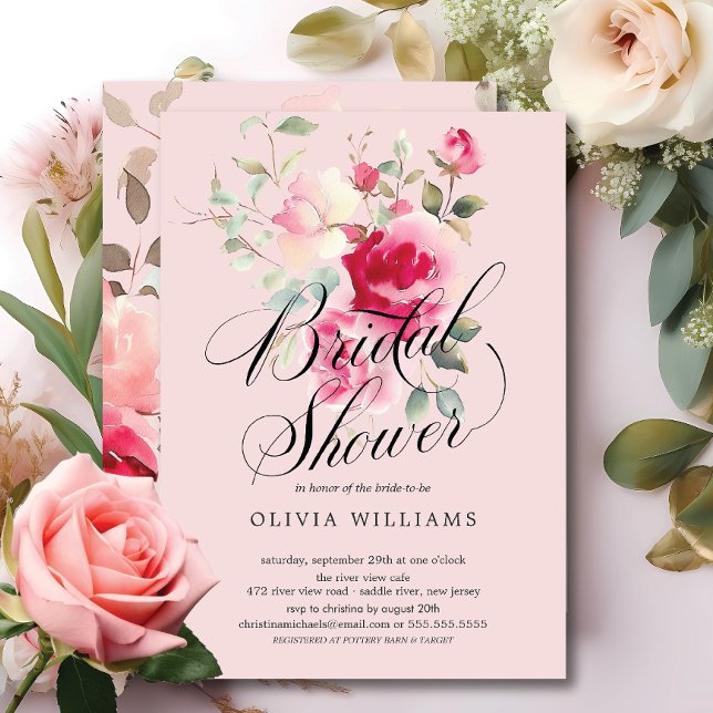 Blush Blossom Bridal Shower Invitation (Creator Uploaded)