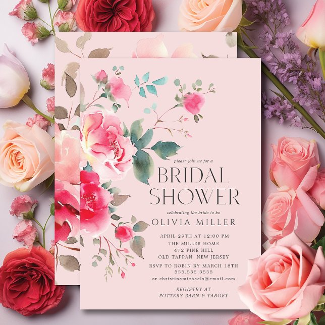 Blush Blossom Bridal Shower Invitation (Creator Uploaded)