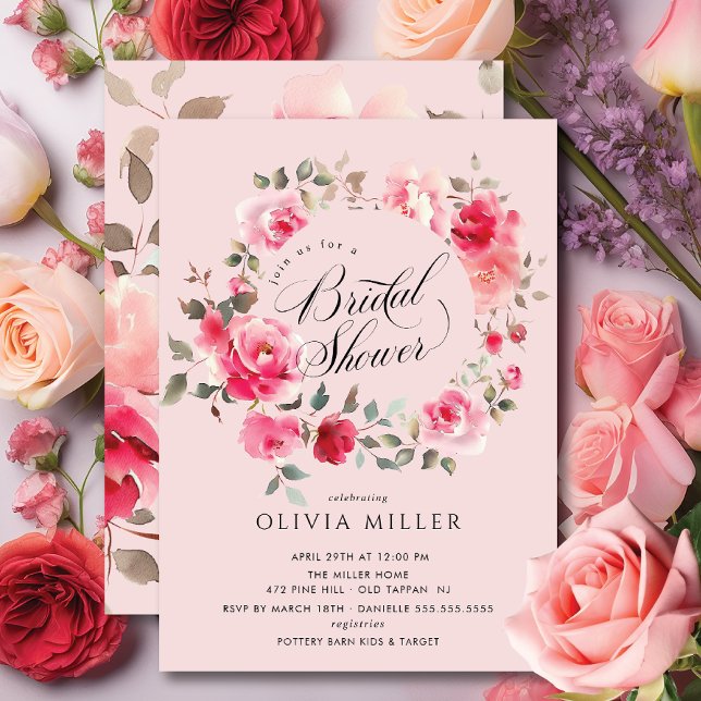 Blush Blossom Bridal Shower Invitation (Creator Uploaded)