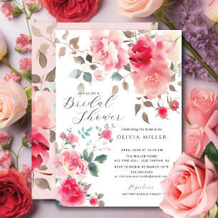 Blush Blossom Bridal Shower Invitations