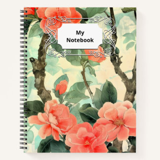 Blush Blossom Camelia Garden Watercolor Notebook
