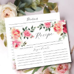 Blush Blossoms Bridal Shower Recipe Card<br><div class="desc">This elegant pink floral bridal shower design features a delicate design perfect for celebrating the bride-to-be. The soft pink hues and intricate floral details create a romantic and feminine aesthetic,  making it an ideal choice for a sophisticated and stylish event,  setting the tone for a memorable and special occasion.</div>