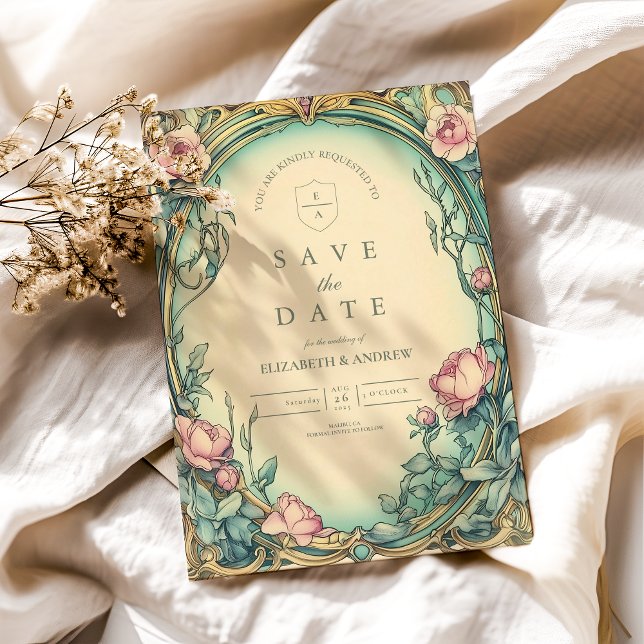 Blush Blue Garden wedding Save The Date (Creator Uploaded)