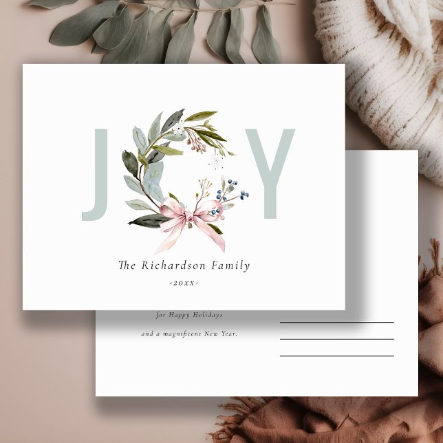 Blush Blue Green Winter Christmas Wreath Holiday (Creator Uploaded)