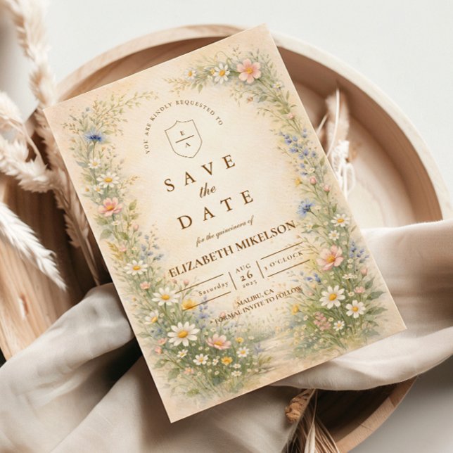 Blush Blue Meadow Quinceañera Save The Date (Creator Uploaded)