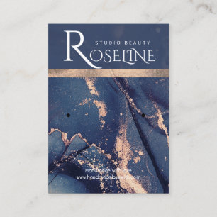 Blush Blue watercolor rose gold jewlery display Business Card