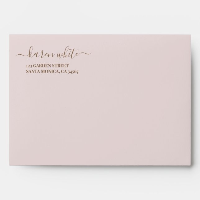 Blush boho Colour Wedding Envelope (Front)