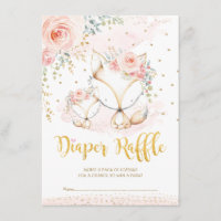 Blush Boho Flowers Baby Fox Diaper Raffle