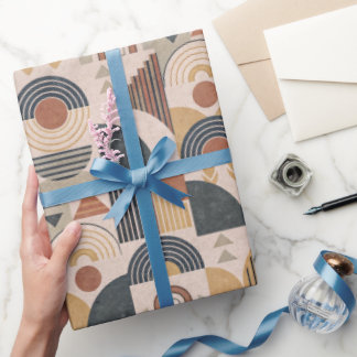 Blush Boho Geometric Wrapping Paper