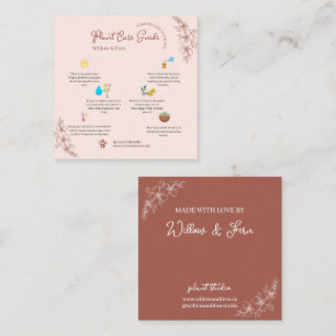 Blush Boho Plant Care Guide Card