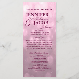 BLush Bokeh Highlights Wedding Program Programme