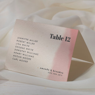 Blush & Bold Script Wedding Guest Names Place Card