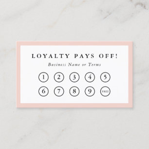 Blush Border Social Media Loyalty Punch Card