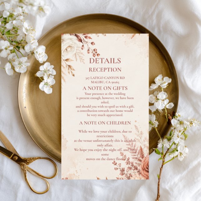 Blush Botanical Elegant Rustic Enclosure Card (Creator Uploaded)