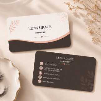 Blush Botanical Lash Artist Business Card