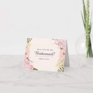 Blush Botanical Will You Be My Bridesmaid Card