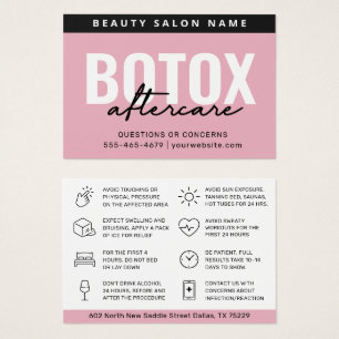 Blush Botox Injection Aftercare Instruction Card