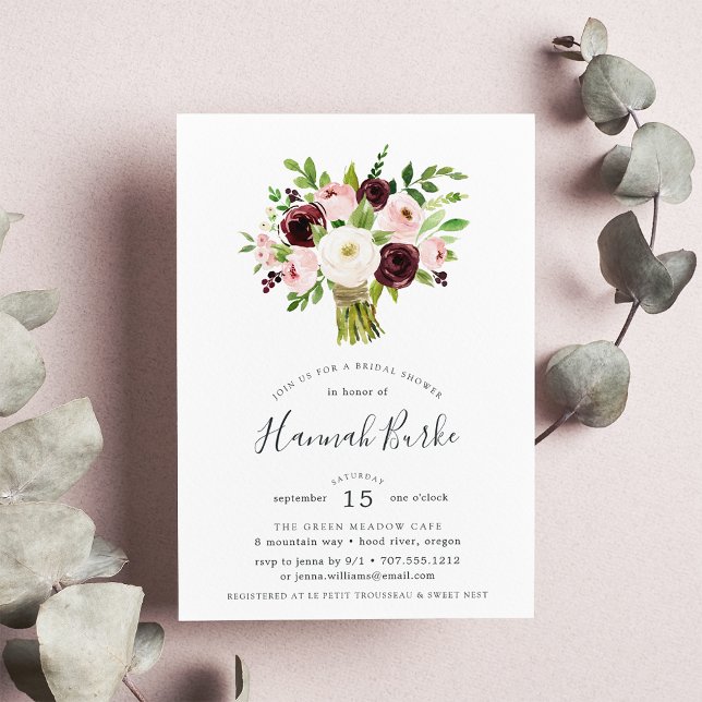 Blush Bouquet Bridal Shower Invitation (Creator Uploaded)