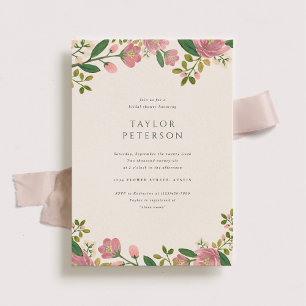 Blush Bouquet Elegant Floral Bridal Shower Invitation