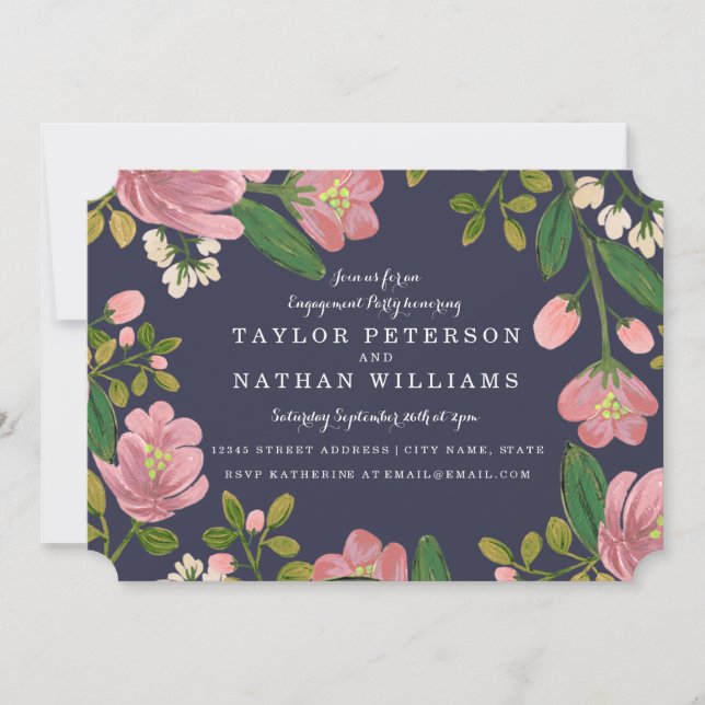 Blush Bouquet Engagement Party Invitation (Front)
