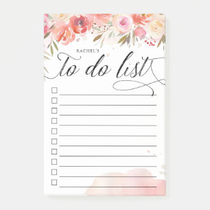 Blush Bouquet Personalised Lined To-Do List Post-it Notes