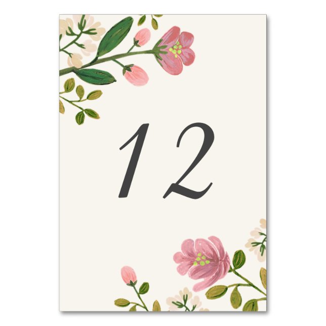 Blush Bouquet Table Number (Front)