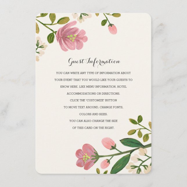 Blush Bouquet Wedding Insert (Front)