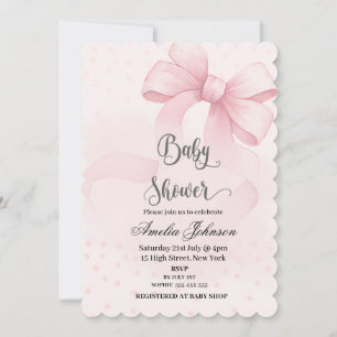 Blush & Bow Coquette Baby Shower  Invitation