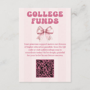 Blush Bow Graduation Party College Funds Enclosure Card