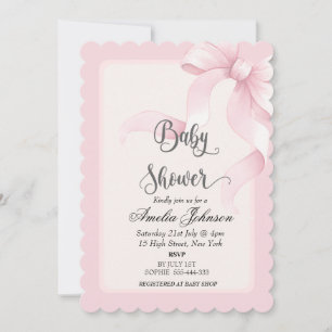 Blush & Bow Pink Coquette Invitation