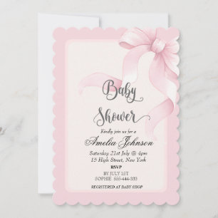 Blush & Bow Pink Coquette Invitation
