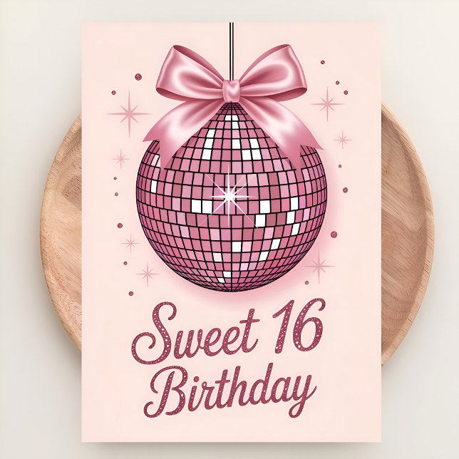 Blush & Bows Sweet Sixteen Birthday Card (Creator Uploaded)