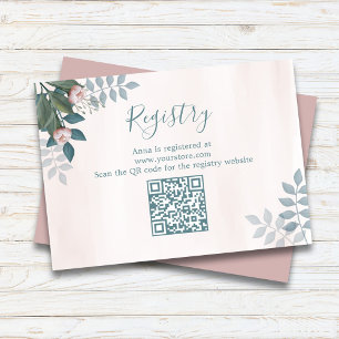 Blush Bridal Shower Gift Registry Floral  Enclosure Card