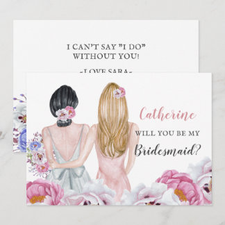 Blush Bride Best friend Will You Be My Bridesmaid Invitation