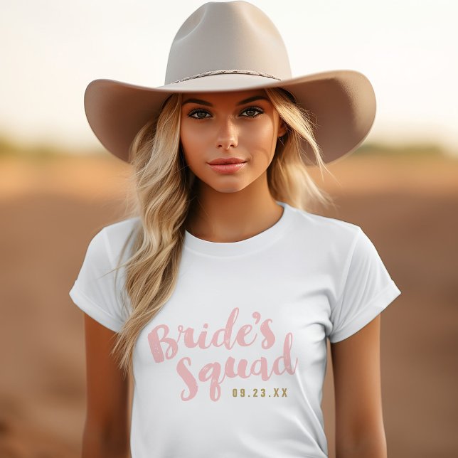 Blush Bride's Squad Personalised Bachelorette T-Shirt (Creator Uploaded)