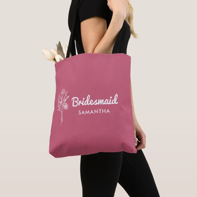 Blush Bridesmaid Proposal Maid of honour Gift  Tote Bag (Close Up)