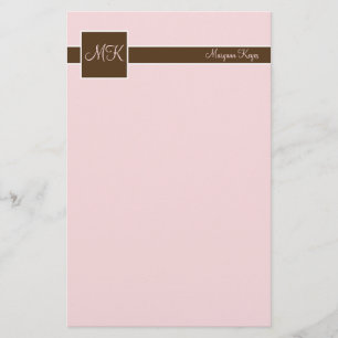 Blush & Brown Colour Block Stationery