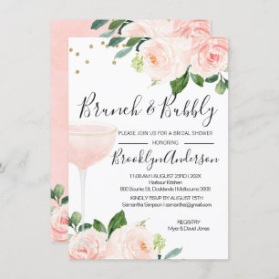 Blush Brunch Champagne Bridal Shower Invitation