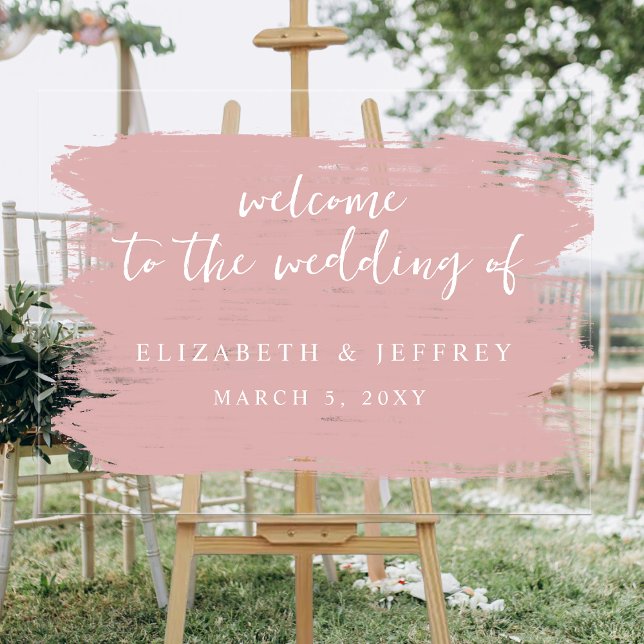 Blush Brush Strokes Wedding Welcome Sign (Blush Brush Strokes Wedding Welcome Sign
)