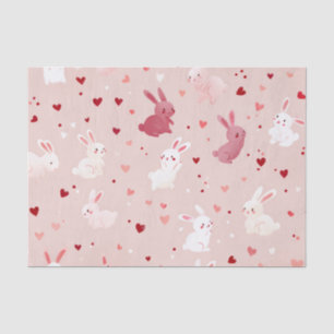 Blush Bunny Hearts Pattern – Cute Pastel Rabbit Tissue Paper