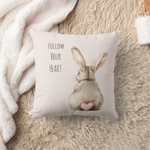 Blush Bunny Rabbit Heart Cushion