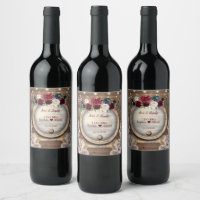 Blush Burgundy Floral Wine Barrel Lace Wedding BBQ