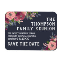 Blush Burgundy Flower Family Reunion Save the Date