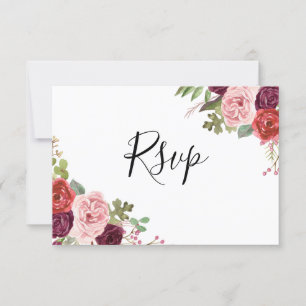 Blush & Burgundy Flowers All Occasions RSVP