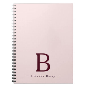 Blush Burgundy Monogram Notebook