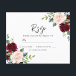 Blush & Burgundy On a Budget Wedding RSVP<br><div class="desc">Blush & Burgundy On a Budget Wedding RSVP Invitation</div>
