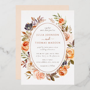 Blush Burnt Orange Floral Foliage Wedding