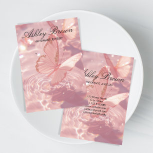 Blush Butterfly Handmade Jewellery Earring Display Business Card