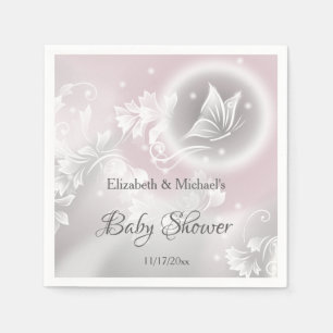  Blush Butterfly Phantasy Girl Baby Shower  Napkin