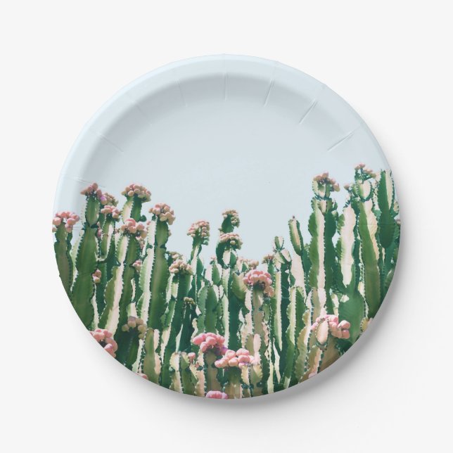 Blush Cactus Paper Plate (Front)